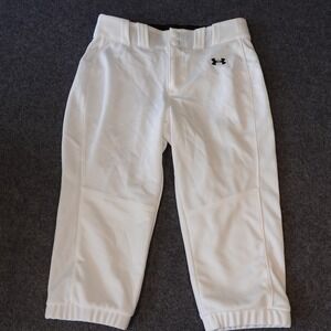 Under Armour Womens White Softball Pants Knicker Style Small HeatGear 1609